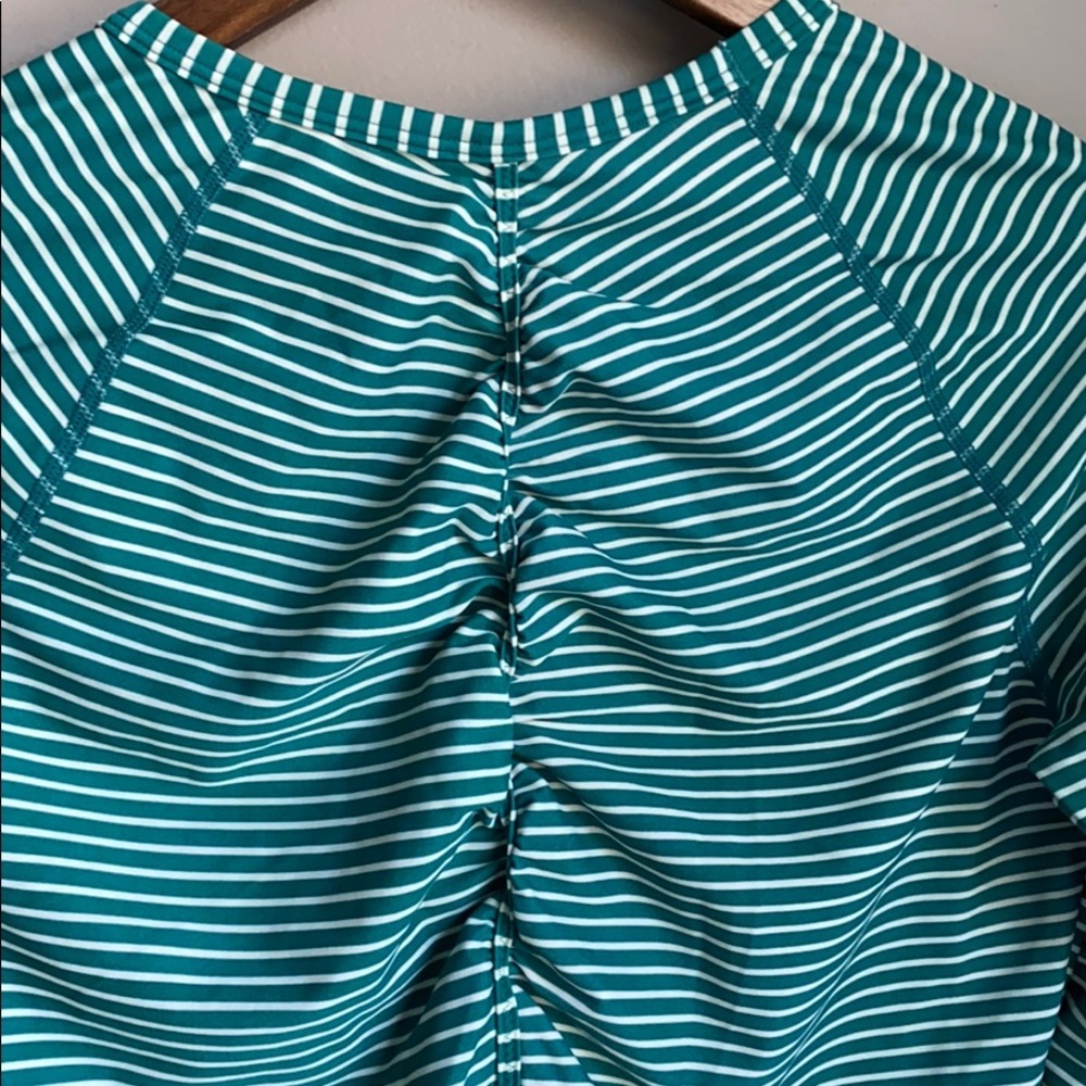 Athleta Nylon Striped Ruched Top M - Picture 6 of 7